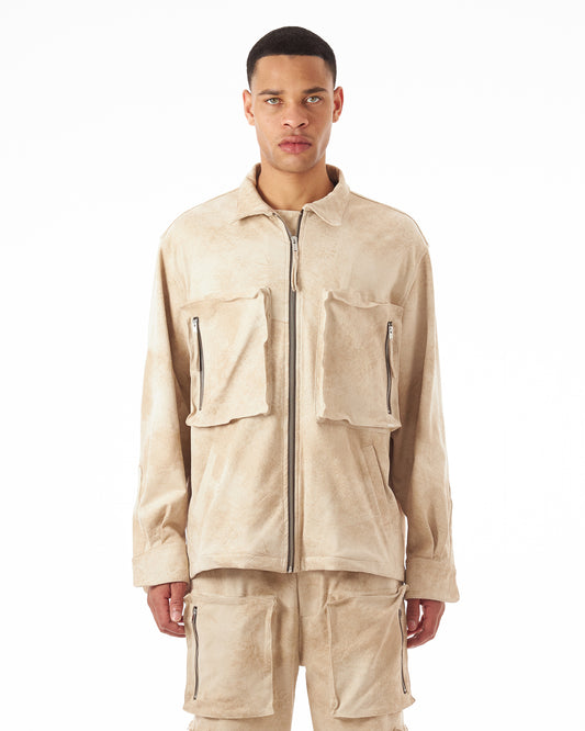 Camicia Cargo Scamosciata