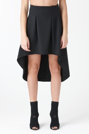 High-waisted skirt asymmetrical black woman amcouture