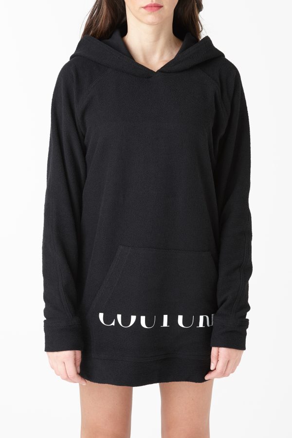 maxi sweatshirt black logo woman amcouture