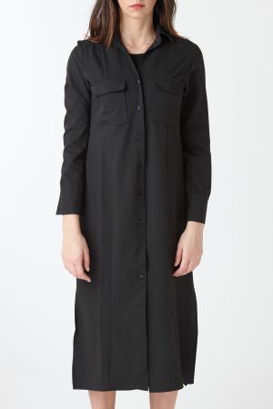 long shirt black woman amcouture